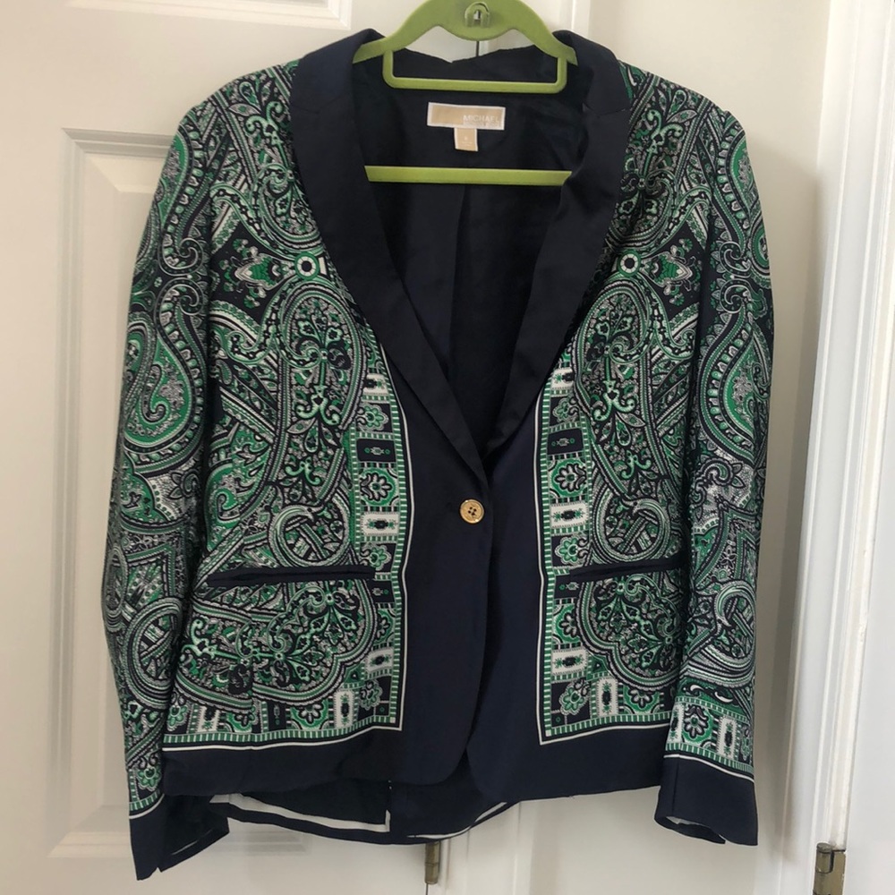 MICHAEL by Michael Kors blue and green blazer